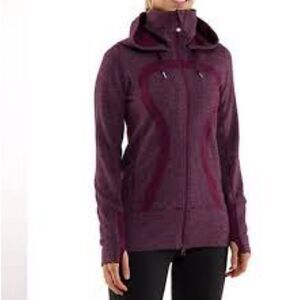 Lululemon Athletica Stride Heathered Purple Hooded Jacket Athleisure